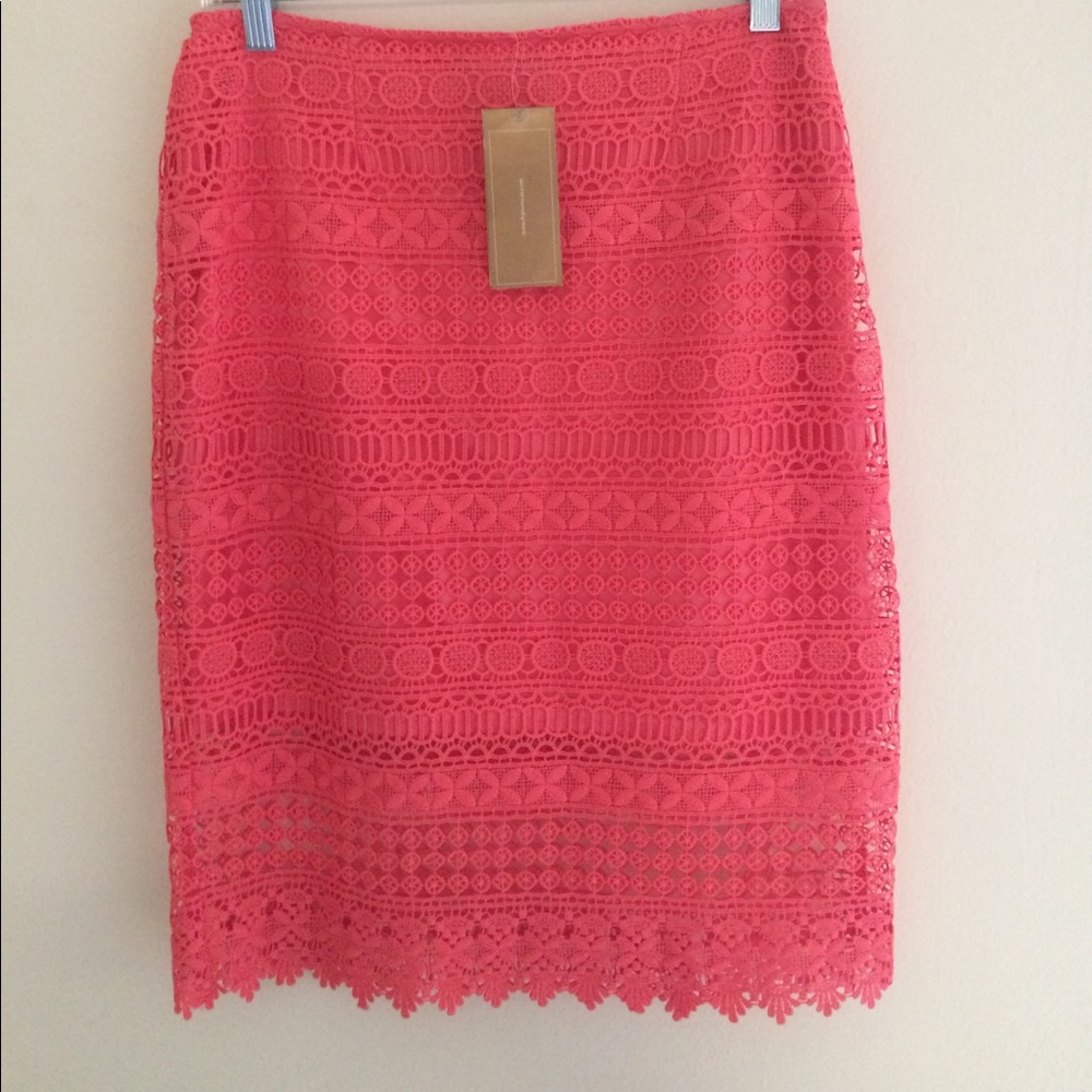 Francescas collections crochet pencil skirt- coral