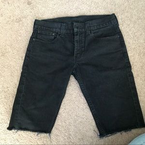 Levi's 511 skinny black denim cut off shorts