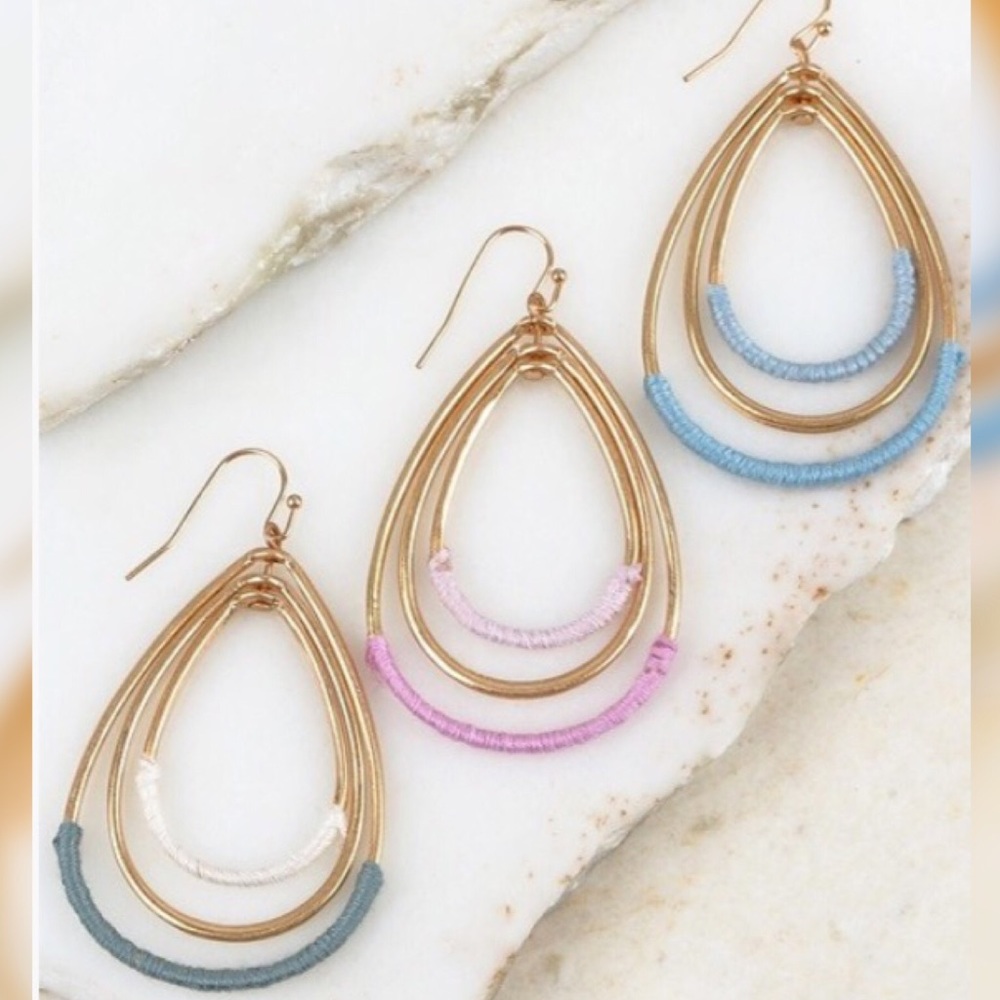 Three Dimensional Triple Tear Earrings