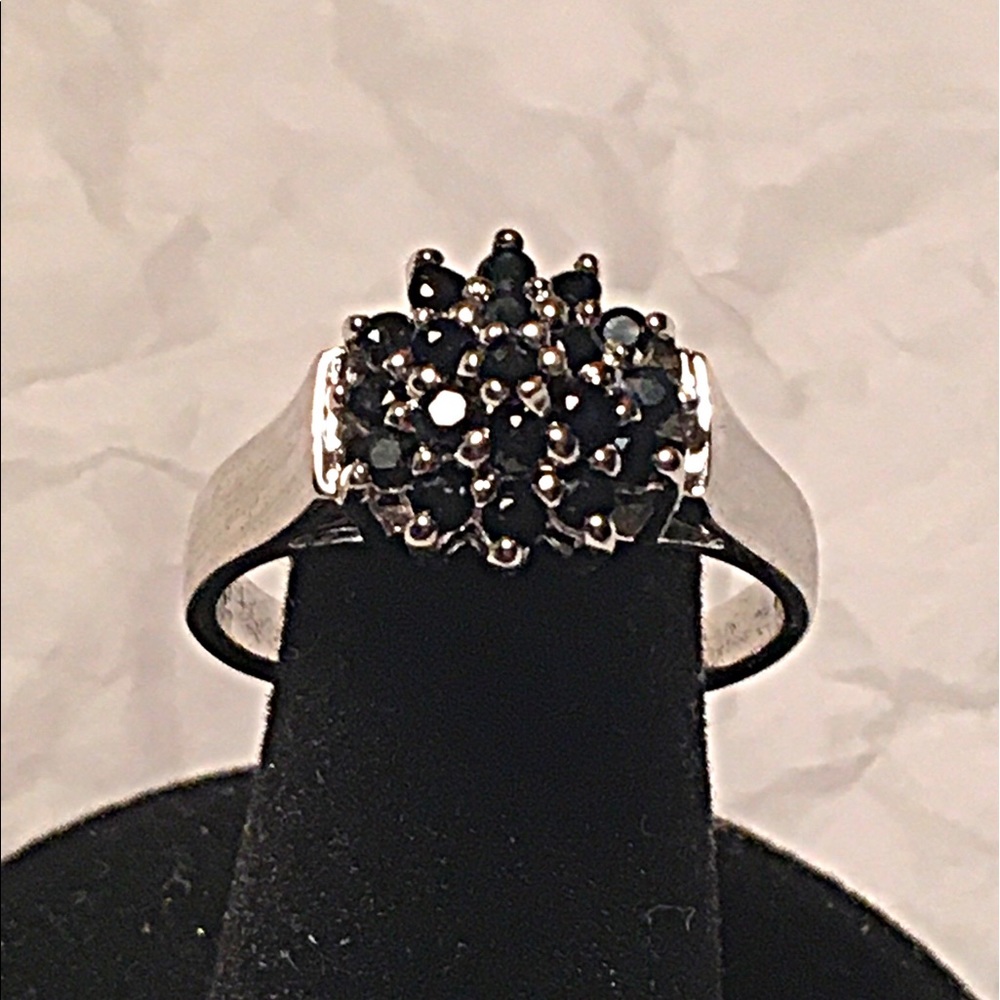 Black CZ genuine sterling silver