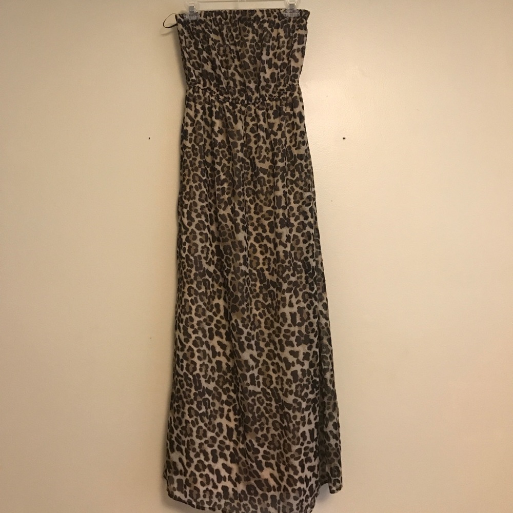 NEW Cheetah Strapless Maxi Dress