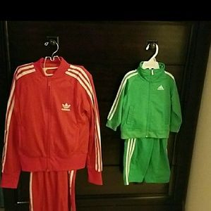 18 month green Adidas tracksuit