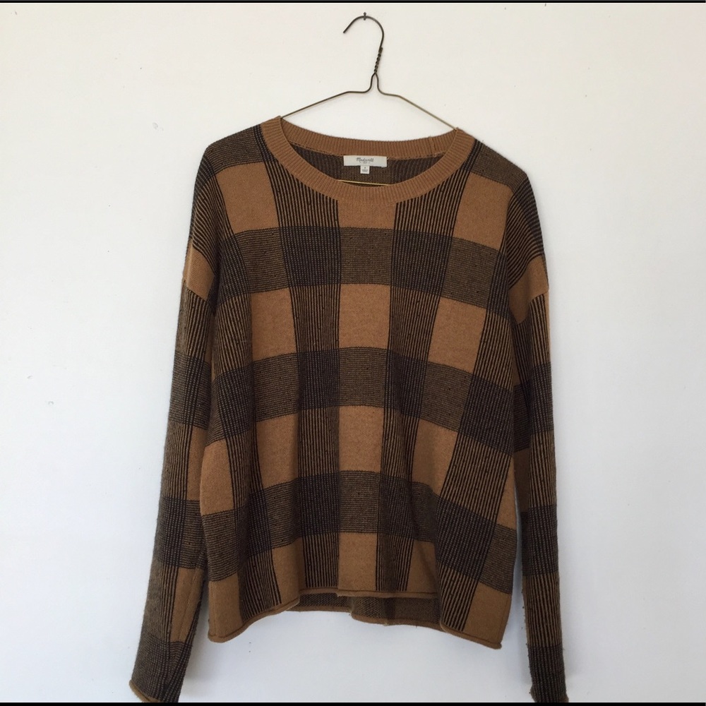 Madewell Black and Orange/Brown Sweater