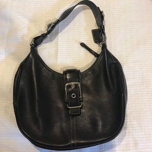 Black leather Coach bag