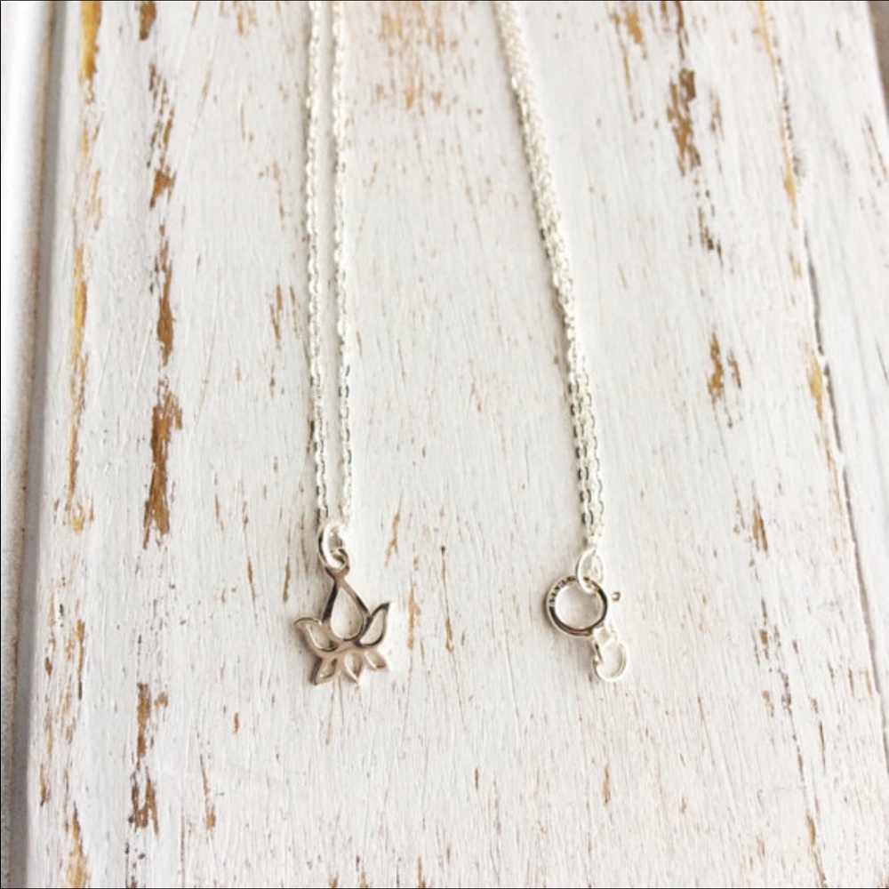 Beautiful Dainty Sterling Silver Lotus Necklace