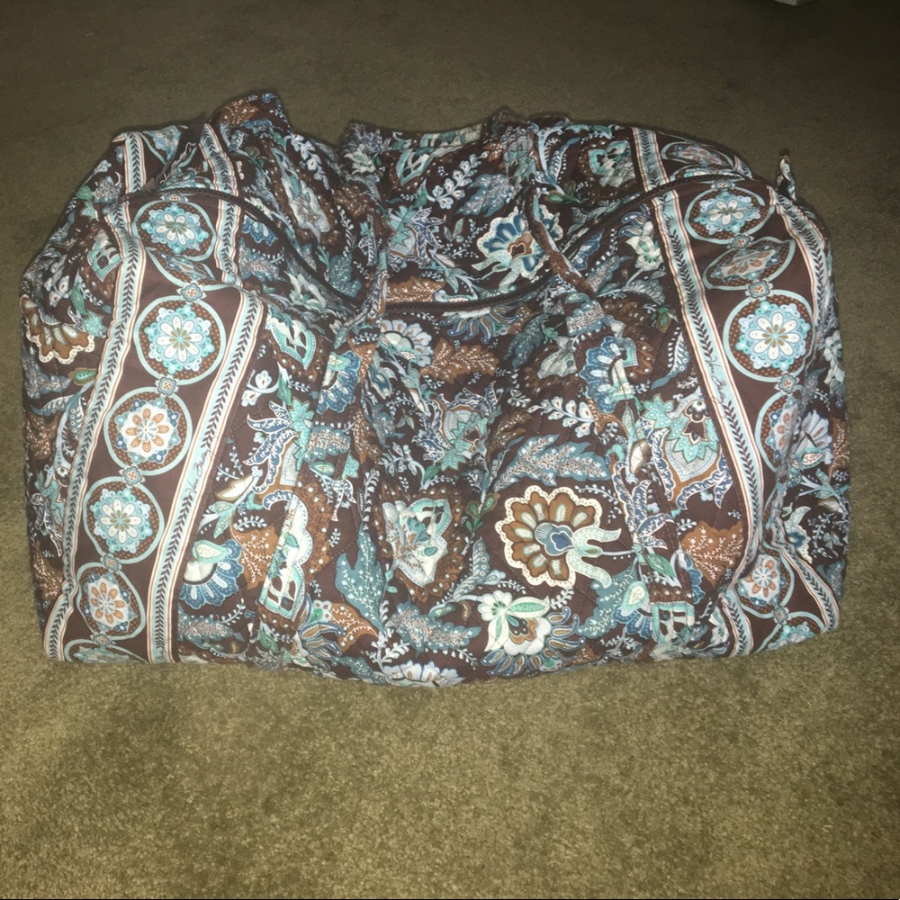 Brown and turquoise vera Bradley weekend bag