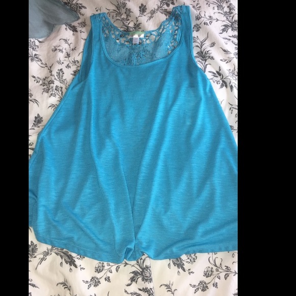 Blue Crochet Back Top - Picture 2 of 4
