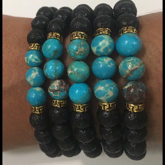 🆕New Natural Stone Lava Beads Stretch - Picture 3 of 3