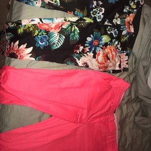 Floral dress pants/ Pink dress pants