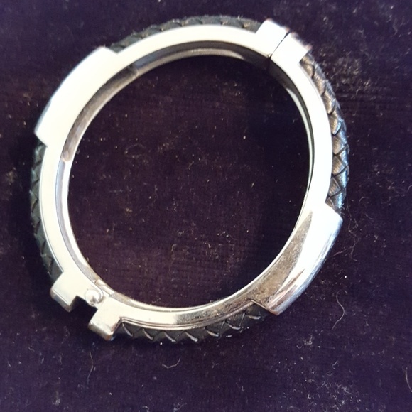 🧡Silver and Leather Bangle 🧡 - Picture 2 of 5