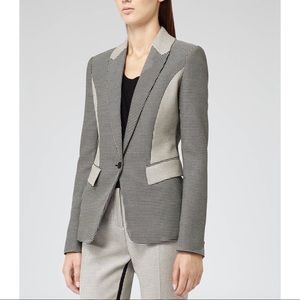 Reiss Gray Ashberry Contrast Texture Jacket