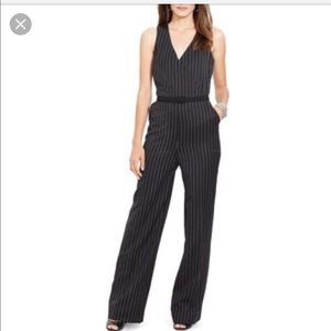 Ralph Lauren Wrap Pinstripe Wool Jumpsuit 8P