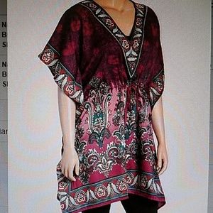 Purple Paisley Dolman Tunic sz 1X