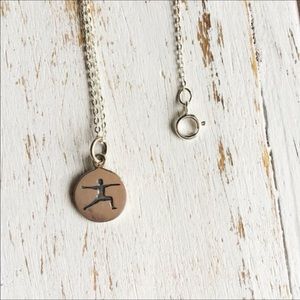 Beautiful Dainty Warrior II Yoga Charm Necklace