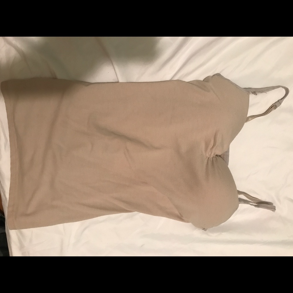 built in bra tank / tan