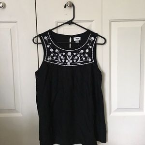 Old Navy Embroidered-Yoke High-Neck Tank