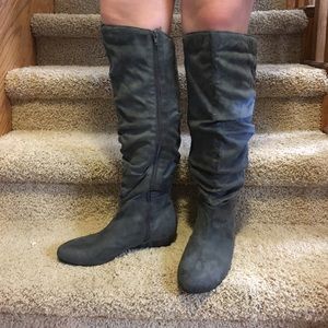 Knee High suede grey boots