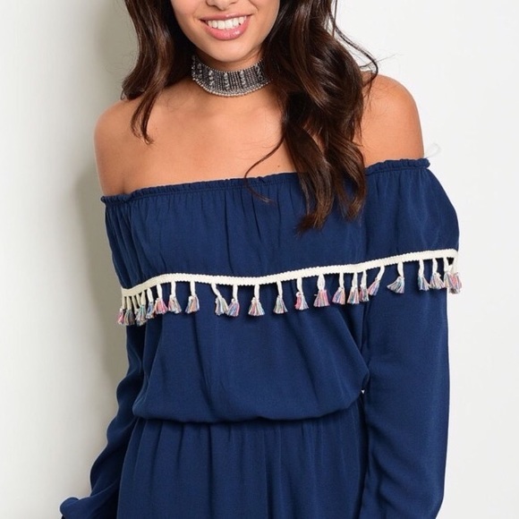 Clearance🆑 Final 💲HP🥇Romper with Tassels - Picture 2 of 3