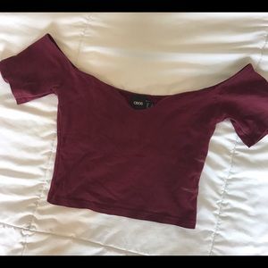 Off the shoulder crop top