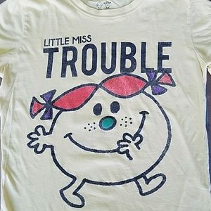 Little Miss Trouble Yellow Tee shirt L