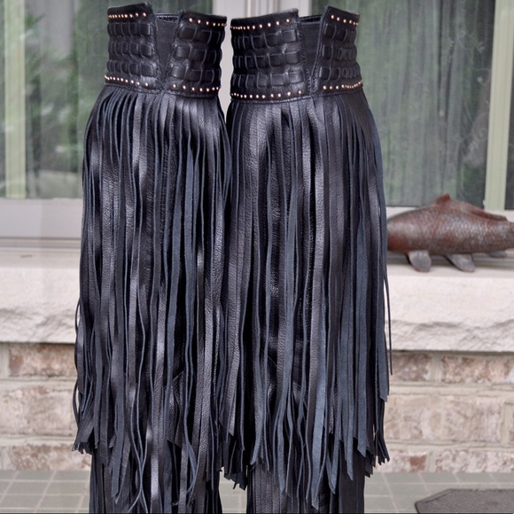Brand new Ivy Kirzhner Fringe Stud Boots sz 6 1/2 - Picture 5 of 8