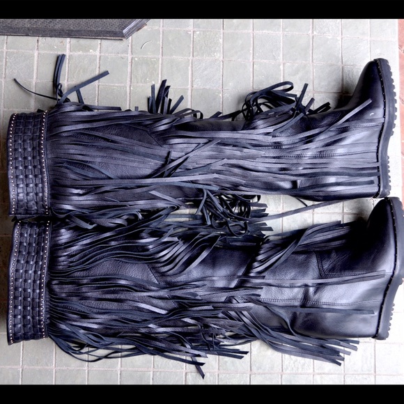 Brand new Ivy Kirzhner Fringe Stud Boots sz 6 1/2 - Picture 6 of 8