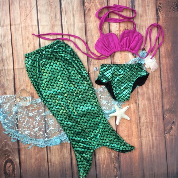 Other - Boutique Girls Mermaid 3pc Swimwear set