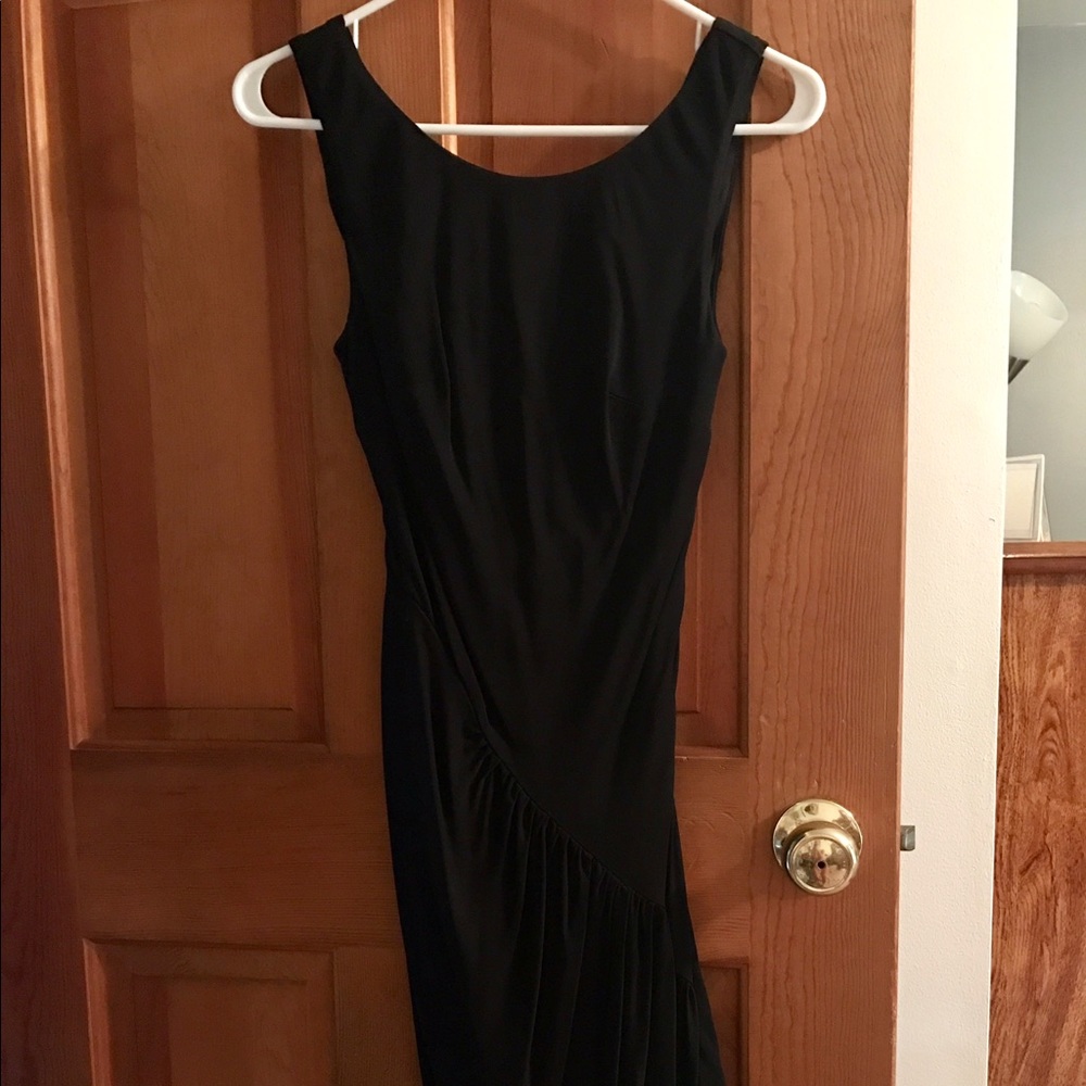 Bebe asymmetrical little black dress