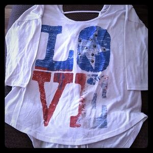"3 for $15" Country style top Americana "love"