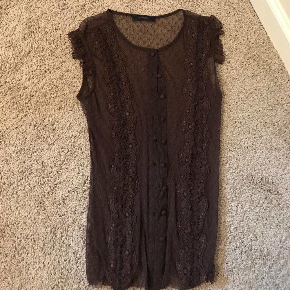 Cute brown sheer blouse