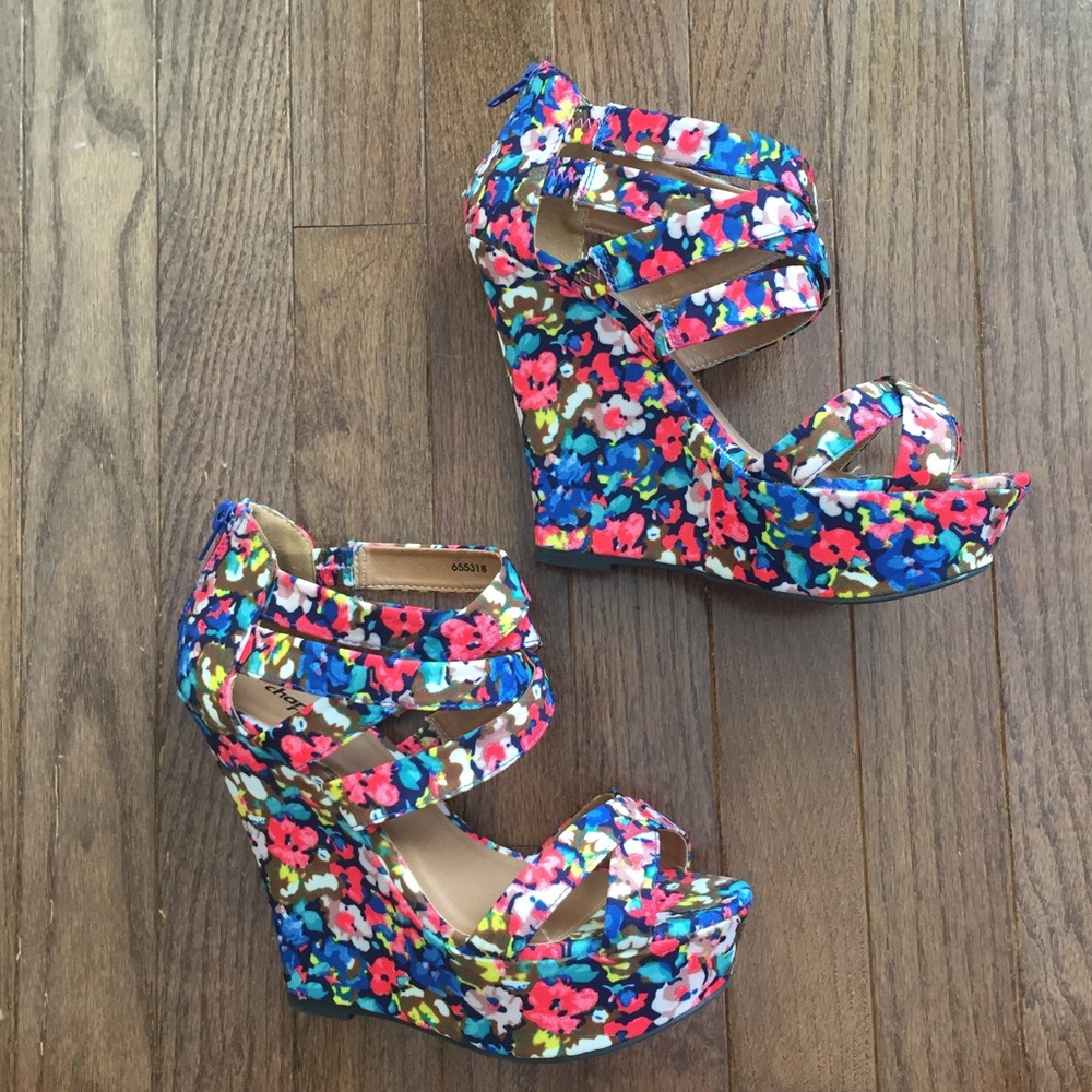 Charlotte Russe Floral Wedges