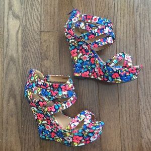 Charlotte Russe Floral Wedges