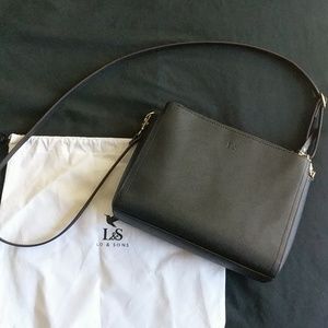 Lo and Sons Black Saffiano Pearl Purse