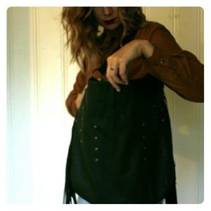 Emerald Color Purse with Fringe