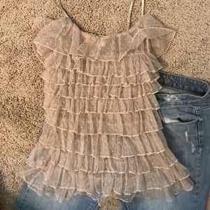 Cute lace layered top