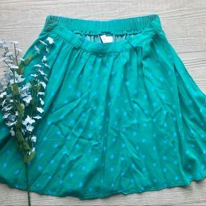 Green and Blue Polka Dot Skirt (with pockets!)