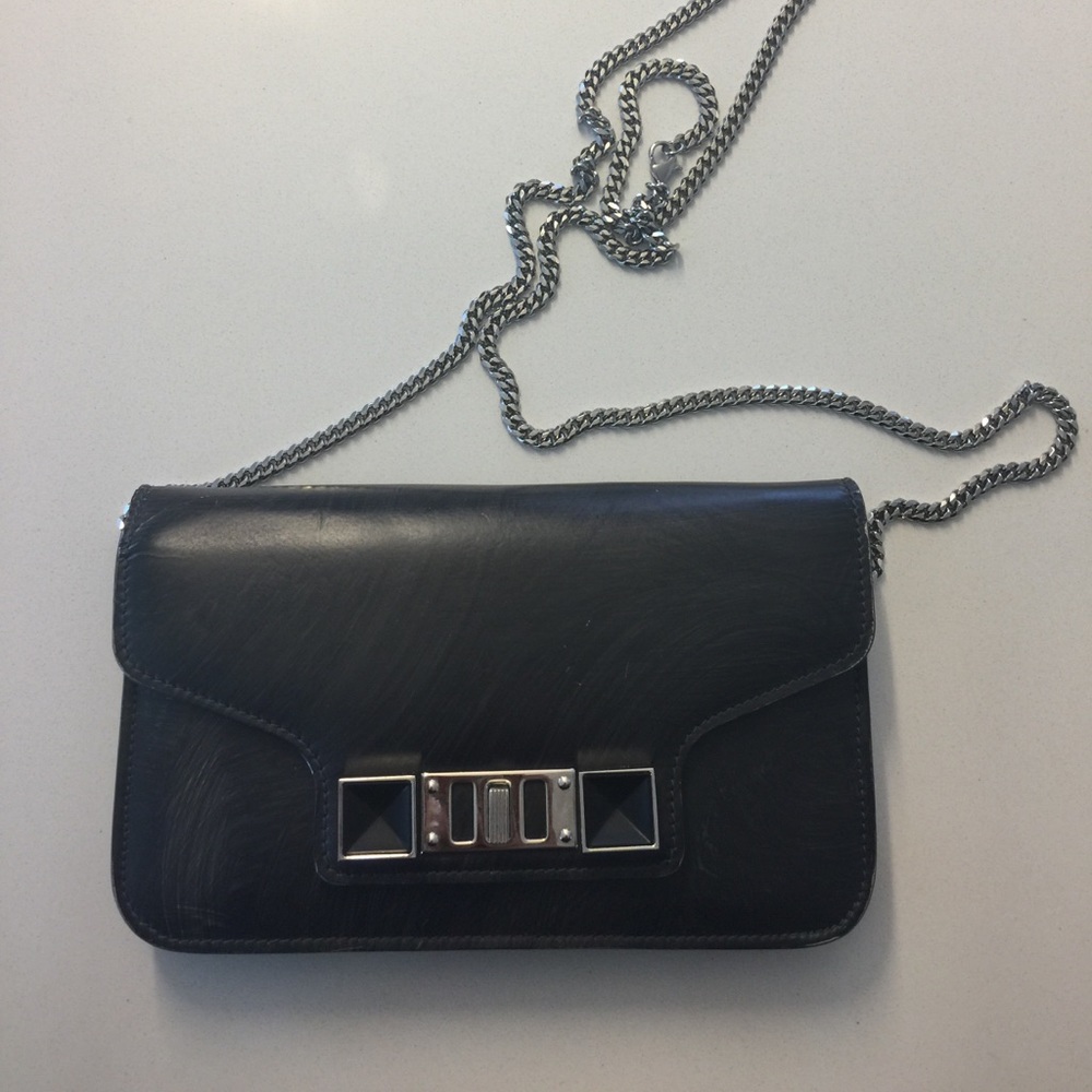 Proenza schouler grey clutch with strap