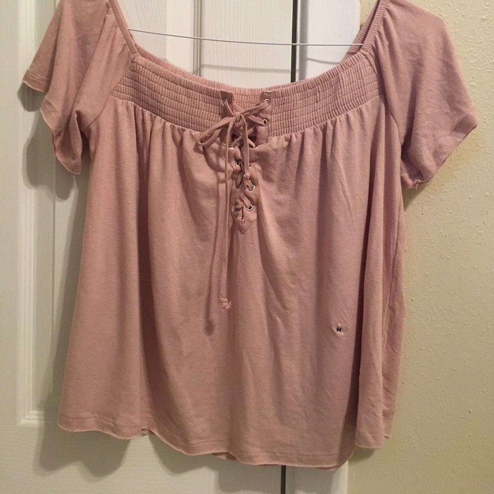 NWT light pink lace-up top