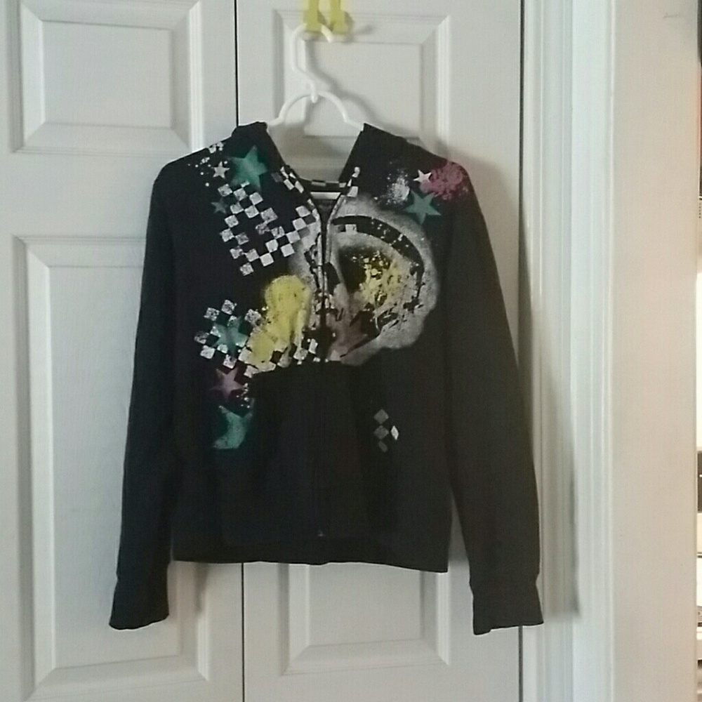 multicolor graffiti skull jacket