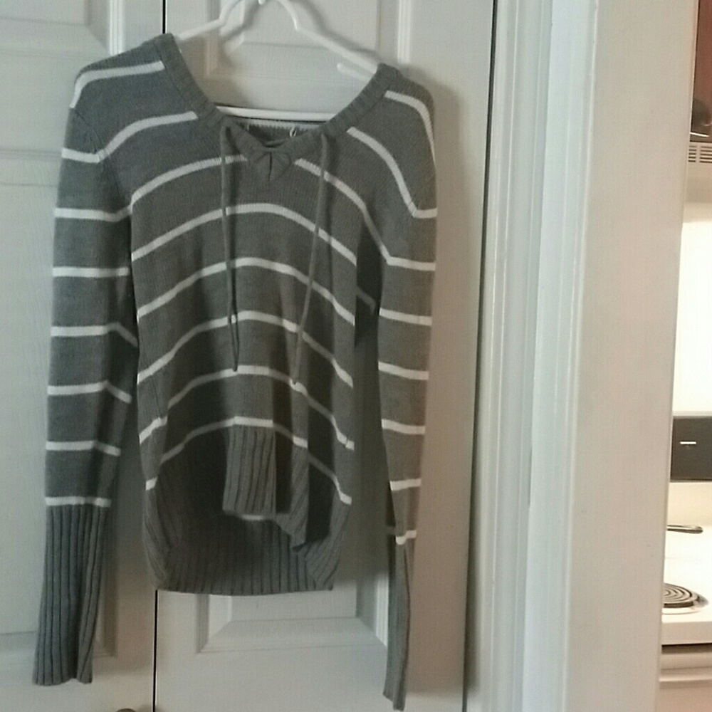 Blue/Grey hooded long sleeve shirt