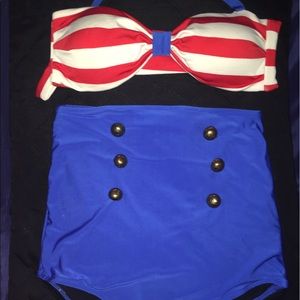 Pin up style sailor swimsuit