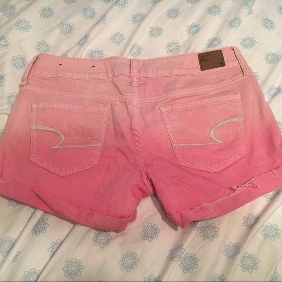 Pink American Eagle Ombré Denim Shorts - Picture 2 of 4