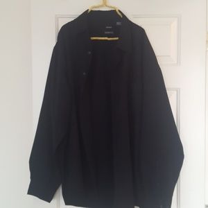Sueded George button-front shirt black long sleeve