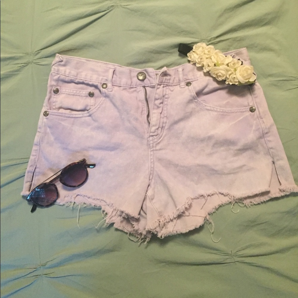 Free People High Waisted Denim Shorts