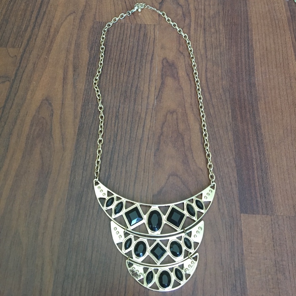 Black and gold statement necklace