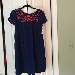 Old Navy Embroidered-Yoke Shift Dress