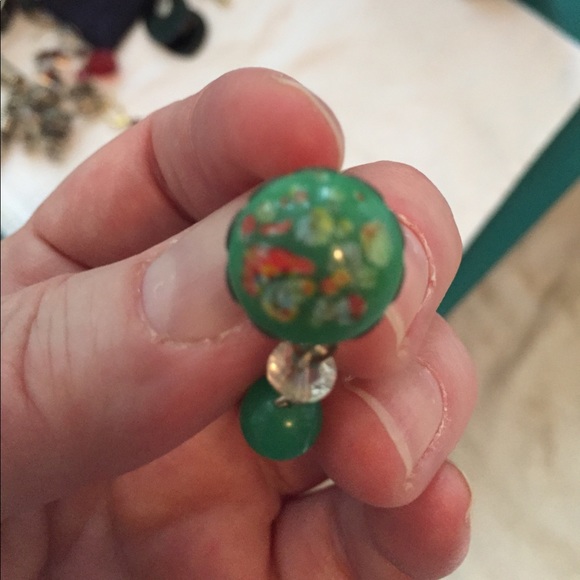 Colorful vintage glass earrings! - Picture 2 of 5