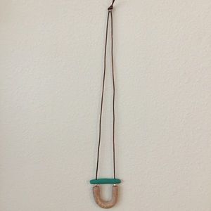 Polymer clay necklace with gold leaf