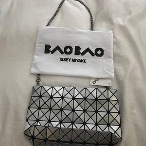 Silver cross body bag/ clutch