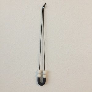 Black/white polymer clay necklace